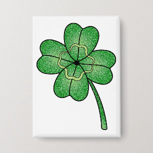 Badge Trèfle à quatre feuilles pailleté