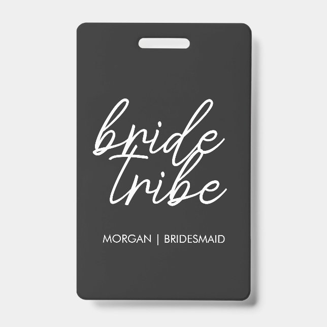 Badge Tribu de mariée | Demoiselle d'honneur moderne pou (Avant)
