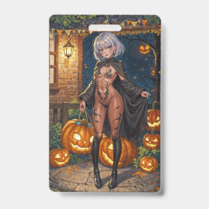 Badge Trick or Treater, courageuse fille en costume d'Ha