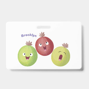 Badge Trio de groseilles mignonnes chantant un dessin an