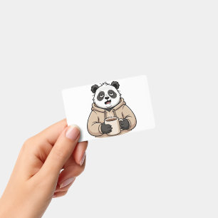 Badge Trop fatigué pour fonctionner Panda Café Dessin an