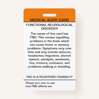 Badge Trouble neurologique fonctionnel Insigne Médicale