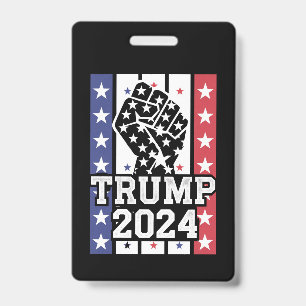 Badge Trump 2024 Poing hors-la-loi Hillbilly J.D.Vance 2