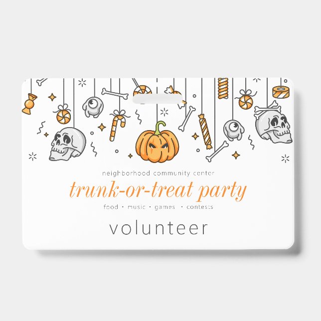 Badge Trunk or Treat Modern Chic Halloween Party (Avant)