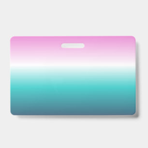 Badge turquoise rose girly turquoise aqua ombre mermaid