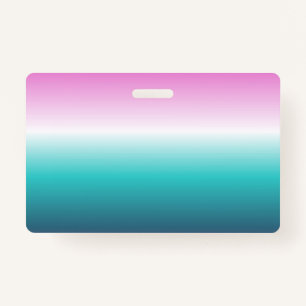 Badge turquoise rose girly turquoise aqua ombre mermaid