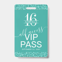 Turquoise Turquoise Sweet 16 Invitation carte VIP 