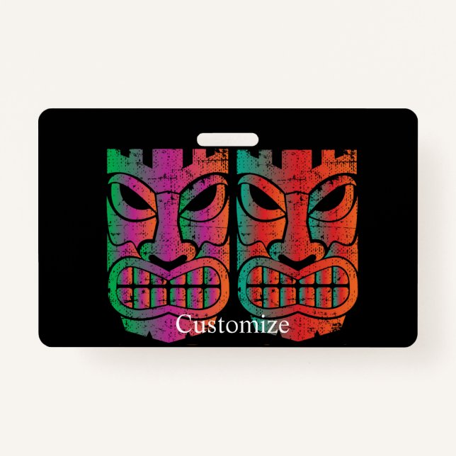 Badge Twin Tiki Sculptures Thunder_Cove Porte-Badge (Devant)