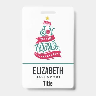 Badge Typographie de citation de Noël « Joyeux Noël au M