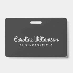 Badge Typographie de script minimaliste mou Nom noir bla