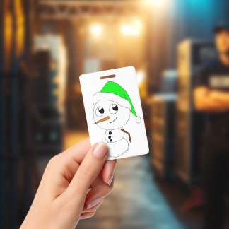 Badge un bonhomme de neige chibi