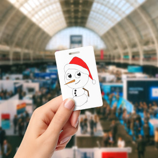 Badge un bonhomme de neige chibi