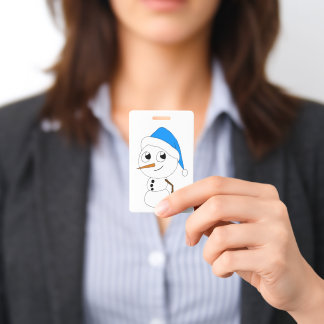 Badge un bonhomme de neige chibi