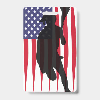 Badge USA Lacrosse illimité drapeau américain lax joueur