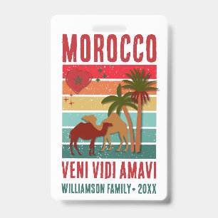 Badge Vacances de réunion de famille Maroc Voyage Groupe