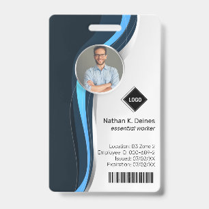 Badge Vague marine ID photo de l'employé Sécurité de l