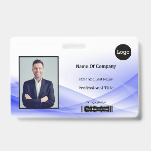 Badge Vague Pourpre Conception de la Photo d'Identificat