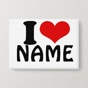 Badge Valentines personnalisables Jour J'aime Coeur Pers