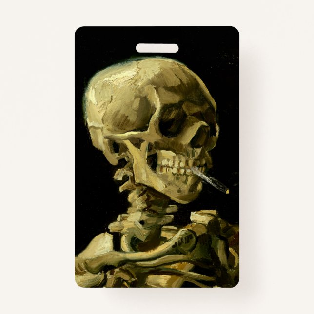 Badge Van Gogh Fumer du squelette (Devant)