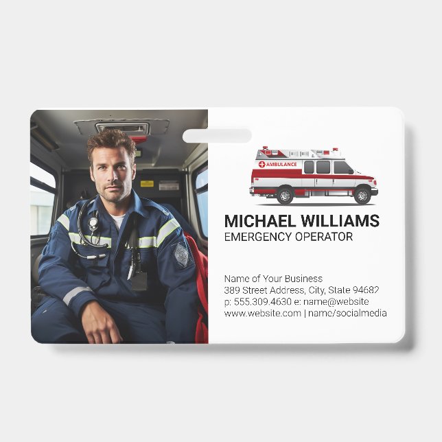 Badge Véhicule de secours | Travailleur paramédical (Avant)