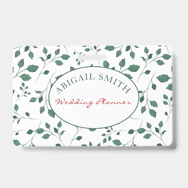 Badge Verdure rustique | Mariage ou nom commercial (Avant)