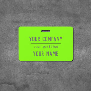 Badge vert fluorescent - lettrage gras