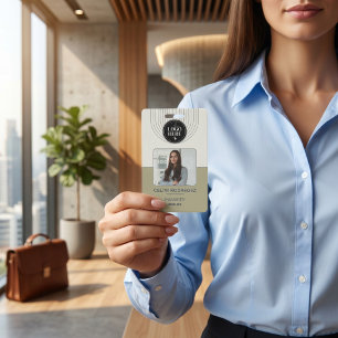 Badge Vert Sauge Photo d'employé d'entreprise minimali
