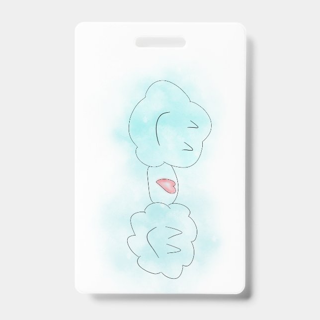 BADGE VERTICAL, RETRACTABLE - L'AMOUR NUAGE (Face)