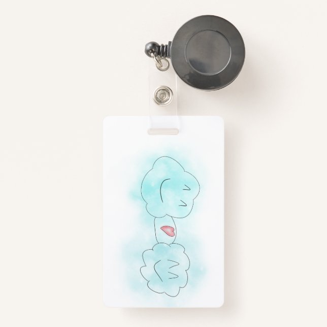 BADGE VERTICAL, RETRACTABLE - L'AMOUR NUAGE (Front with Retractable)