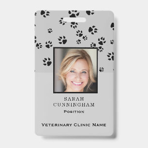 Badge Vétérinaire Clinique Cute Empreinte de patte Photo