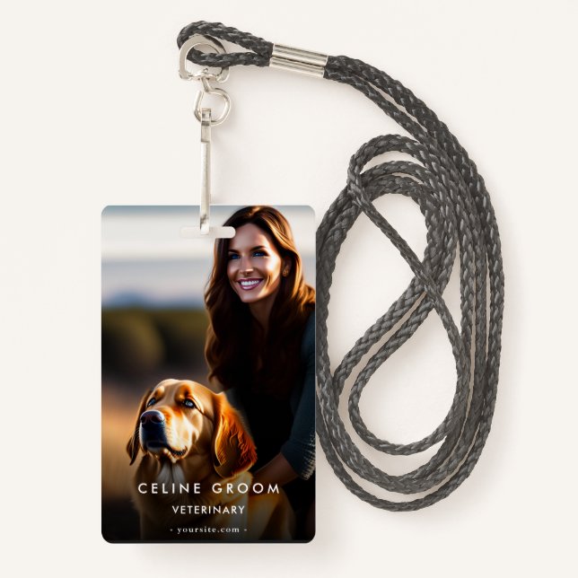 Badge Vétérinaire Garde de chambre pour animaux de compa (Devant avec lanière)