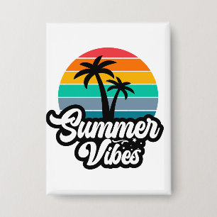 Badge Vibes d'été avec design de palmiers