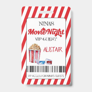 Badge Vidéo Nuit VIP Invité Lanyard, Cinéma Lanyard, Mau