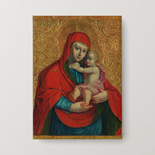 Badge Vierge Marie et Jésus enfant par Jan Rombauer