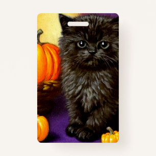 Badge Vintage Halloween Kitten