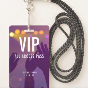 Badge VIP All Access Name Photo Custom Concert
