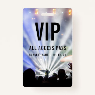 Badge VIP All Access QR Code Pass Concert