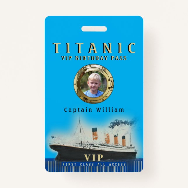 Badge VIP All Access Titanic Anniversaire (Devant)