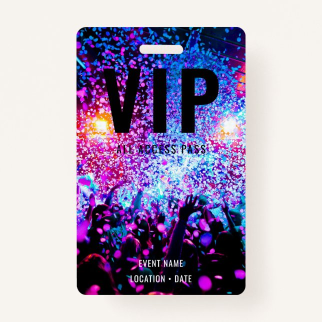 Badge VIP Custom Event or Concert Name All Access (Devant)