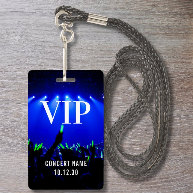 Badge VIP Event Photo Nom personnalisé Concert (Créateur téléchargé)