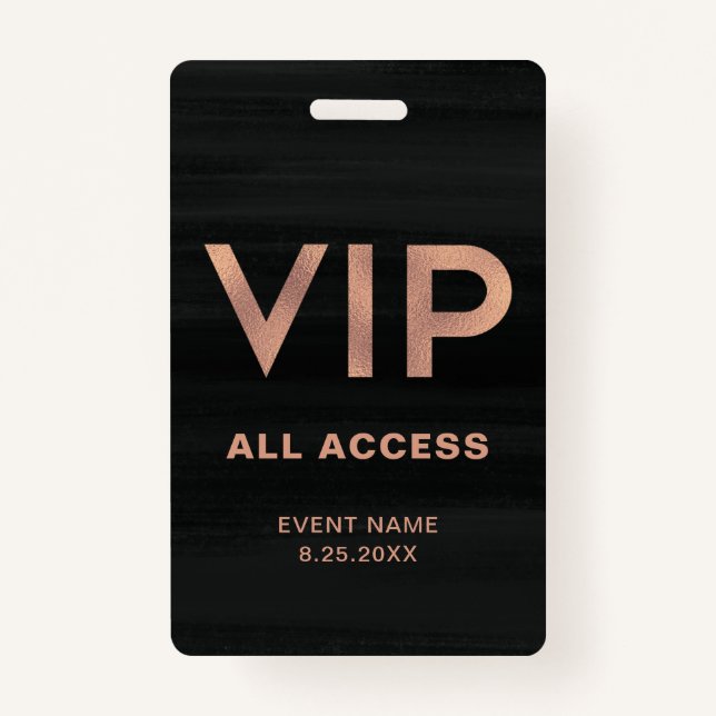 Badge VIP| L'or moderne de Faux Rose en noir et blanc (Devant)