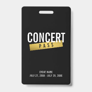 Badge VIP Moderne Festival de Musique Pass Concert