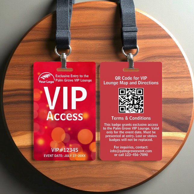 Badge VIP Pass | Code QR personnalisé avec effet B (Créateur téléchargé)