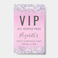 VIP Pass Parties scintillant rose douce 16 Anniver