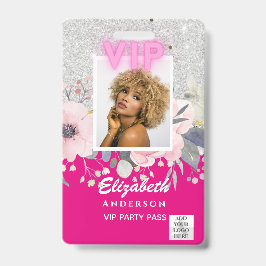 Badge VIP PHOTO ID - Fête, Festival, PARTIES SCINTILLANT