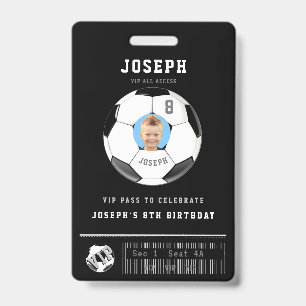 Badge VIP Soccer Pass Photo personnalisée Fête d'anniver