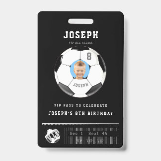Badge VIP Soccer Pass Photo personnalisée Fête d'anniver