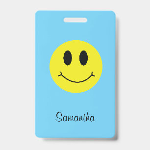 Badge Visage Souriant Classique avec Nom
