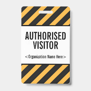 Badge "VISITEUR AUTORISÉ" qui attire l'attention
