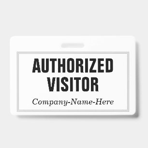 Badge "VISITEUR AUTORISÉ" simple et élégant